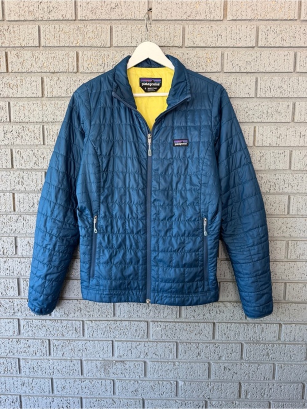 Patagonia Women’s Nano Puff Jacket Glass Blue Size Small Full Zip